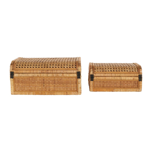 High Quality Rattan Storage Box with Lid Wicker Organizer Decorative Box for Coffee <b>Table</b> Shelf Display Storage OEM ODM - Product Image 3
