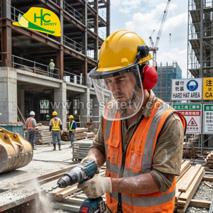 Casco de Seguridad H101-PC HC con Certificación CE para Construcción, Industria, Minería y Silvicultura, Visera Transparente de Policarbonato Ajustable - Product Image 3