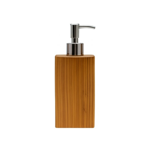 ARTERRA Premium Refillable Modern Teak Wood Soap <b>Dispenser</b> Stainless Steel <b>Pump</b> <b>Bottle</b> Waterproof Lotion Container - Product Image 5