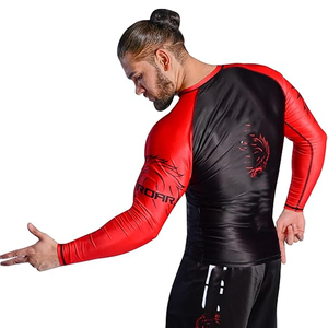 High Quality Men Long Sleeve Rash Guard <b>Compression</b> <b>Shirt</b> Graphic Print UV Protection Custom Logo OEM - Product Image 6