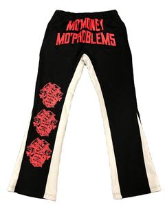 Venta al por mayor de pantalones de chándal para hombre Joggers Graffiti Paint Splatter Stacked FLARE PANTS Custom Logo 100% Cotton Flare Sweatpants - Product Image 2