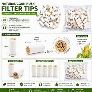 LIPTIPS Filtres à cigarettes et cigares en écorce de maïs naturelle, écologiques et biodégradables |   Couleur blanche | Taille 9x20mm - Product Image 6