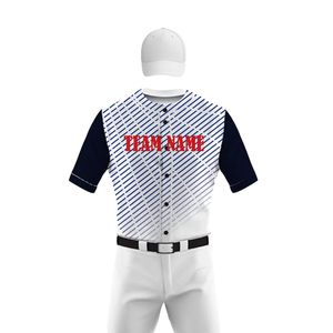 Men's Baseball Jersey <b>White</b> Blue Striped Short Sleeve <b>Button</b> Front Moisture Wicking Regular Fit All Seasons Apparel - Product Image 5