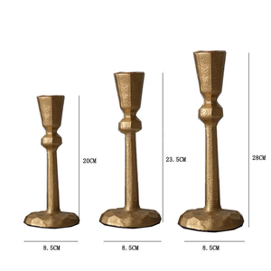 ชุดเชิงเทียนโลหะทองเหลืองสไตล์เรโทร 3 ชิ้น – เชิงเทียนทรงเสาสมัยใหม่สำหรับตกแต่งงานแต่งงานและโต๊ะอาหาร - Product Image 5
