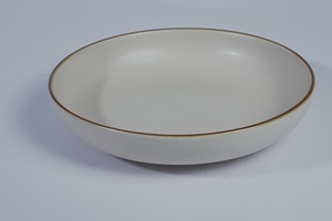 Assiette à dîner en céramique marron ivoire 22 cm, minimaliste, écologique, passe au lave-vaisselle, pour restaurant, hôtel, café, vaisselle, pâtes - Product Image 4