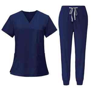 Uniformes Médicos de Alta Calidad OEM con MOQ Bajo, Uniformes de Doctor Personalizados en Varios Colores, Conjuntos de Enfermería Unisex al por Mayor, Spandex y Algodón para Hospital - Product Image 1