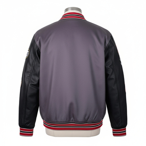 Veste universitaire personnalisée avec broderie et patchwork, col rabattu, style streetwear automne, matière de qualité supérieure, veste unisexe - Product Image 6