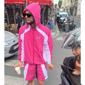 Ensemble jogging homme personnalisé, veste courte imprimée d'hiver, 2 pièces, cordon de serrage, nylon, capuche, coupe-vent léger, streetwear, survêtement - Product Image 2