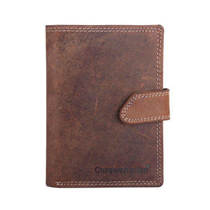 Portefeuille unisexe rétro de luxe en cuir véritable vintage, options de longueur courte ou longue, couleur unie, antivol, portefeuille pour homme - Product Image 1