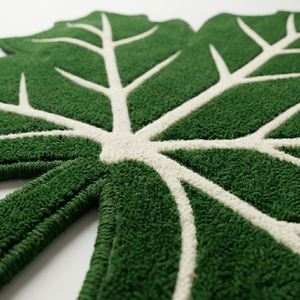 Alfombra con Forma de Hoja, Alfombra Verde para Piso, Alfombra Decorativa Moderna para Sala de Estar, Dormitorio, Cuarto de Niños - Product Image 5