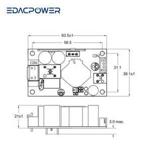 48V/56V 40W 0.83A MAX IEC60601 & 2xMOPP EPM104AH Série AC Desktop Medical/ITE Open Frame Alimentations pour usage médical - Product Image 2