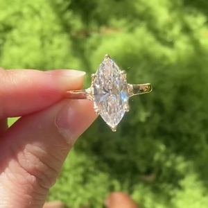 Bague Iced Jewelz la plus vendue, en moissanite marquise de 3,45 carats, monture à griffes en or jaune 14 carats, certifiée IGI, style classique - Product Image 6