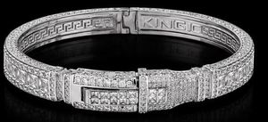 Oreliiuxe 925 <b>Silver</b> Cuban Link <b>Bangle</b> <b>Bracelet</b> <b>Silver</b> Plated Moissanite Inlay Brilliant Cut Luxury Hiphop Style Party Wedding - Product Image 5