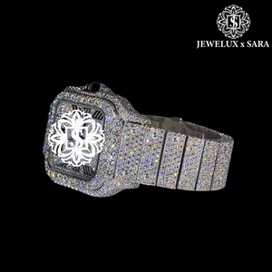 Montre unisexe haut de gamme en acier inoxydable avec diamants et fonction chronographe, idéale pour les occasions formelles et sportives - Product Image 2