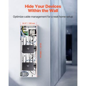 42-Inch Recessed Wall-Mount Structured Media Enclosure <b>Cable</b> <b>Management</b> <b>Box</b> Kit with In-Wall Media <b>Box</b> Cover and Wiring - Product Image 5