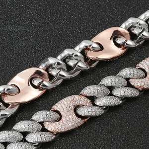 Wholesale 20mm Moissanite Cuban Link <b>Bracelet</b> Two Tone 925 Sterling <b>Silver</b> Iced Out Hip Hop Jewelry Custom Logo Supplier - Product Image 2