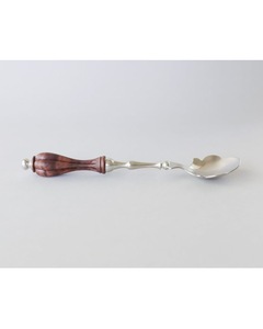 Fourchette vintage en argent avec manche en bois, finition miroir haute brillance, couverts en métal durables pour la vaisselle de mariage - Product Image 5