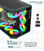 [KINGSMAN GAMING] Caja de PC ATX Full Tower con Vista Panorámica, Vidrio Templado, 4 Ventiladores ARGB, 7 Ranuras PCI, Compatible con ATX/MATX/ITX, en Stock