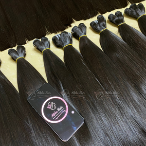 Perruque de cheveux humains droite en os de luxe cheveux Remy alignés sur les cuticules un donneur fermeture à lacet vendeurs meilleure perruque d'extensions du Vietnam - Product Image 2