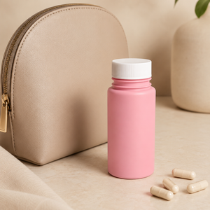 Custom PET Plastic Jar 5ml-2000ml Opaque <b>Pink</b> Color <b>Sprayed</b> Screw Lid for Vitamin Capsule Supplement Packaging - Product Image 5