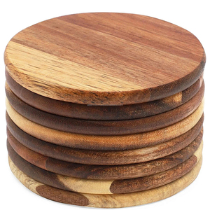 Dessous de verre en bois naturel et résine Ensemble de sous-verres en bois de haute qualité pour boissons pour bureau à domicile du fabricant indien - Product Image 3