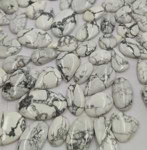 Cabochons en howlite naturelle en gros, pierres d'howlite blanches polies en vrac pour la fabrication de bijoux - Product Image 5