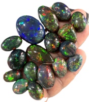 Lot de cabochons d'opale noire éthiopienne de qualité supérieure pierres précieuses en vrac 10-20 carats pierre précieuse d'opale naturelle multi feu