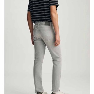 Jean en denim gris délavé pour homme, coupe droite, taille mi-haute, confortable et décontracté, qualité supérieure - Product Image 5