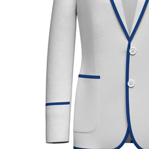 Blazer formel unisexe Zeta White en coton biologique, doublure personnalisée, double bordure, prêt à expédier, fabrication OEM Greek Life - Product Image 3