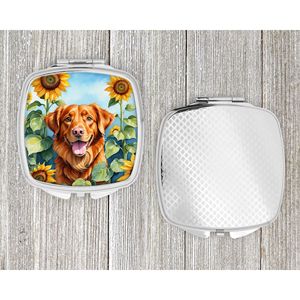 Nova Scotia Duck Toller Sunflowers Compact Folding Handheld <b>Makeup</b> <b>Mirror</b> <b>for</b> Women Travel Decorative Pocket <b>Mirror</b> Gift - Product Image 4