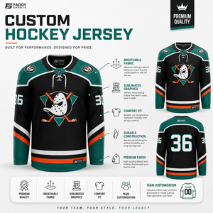 Maillot de hockey sur glace personnalisé en sublimation, brodé, en sergé, pour équipe, vêtement de sport respirant, uniforme d'entraînement de hockey - Product Image 5