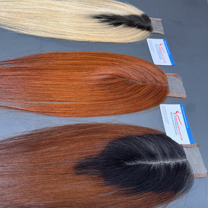 Extensions de cheveux à fermeture en dentelle Cheveux humains vietnamiens Remy droits Texture lisse et soyeuse Extrémités complètes Machine Double trame Toutes les couleurs - Product Image 5
