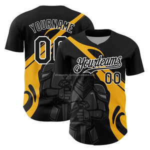 Camiseta de béisbol personalizada al por mayor para adultos, transpirable, de malla, con cuello en V, de elastano/algodón, con botones bordados y cosidos, talla grande. - Product Image 5