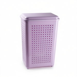 Cesto per Bucato Quadrato Viola 50 L con Coperchio per Conservazione Vestiti - Product Image 2