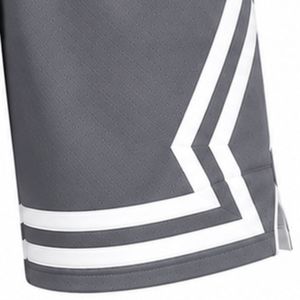 Men Customized Gray Basketball <b>Shorts</b> with <b>White</b> Geometric Side Panels Breathable Mesh Athletic Training <b>Gym</b> Sports <b>Shorts</b> - Product Image 4