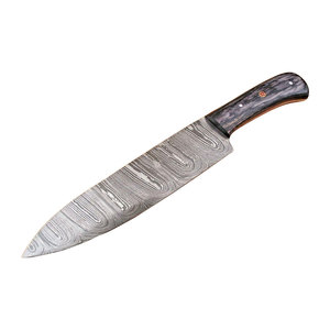 Couteau de chef de cuisine en acier Damas artisanal de qualité supérieure avec manche en bois élégant pour applications culinaires professionnelles - Product Image 1