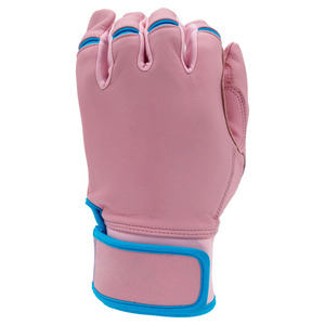 New Arrival Premium Quality Baseball Batting Gloves <b>Pink</b> Leather Breathable Flexible Grip Adjustable Strap Sports Training OEM - Product Image 5