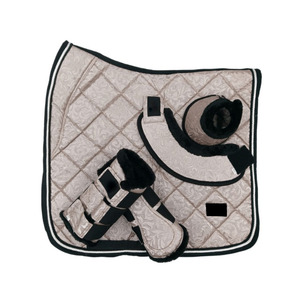 Ensemble de tapis de selle de dressage et polyvalent 2025 personnalisé en coton écologique avec bandages en polaire pour la compétition équestre - Product Image 1