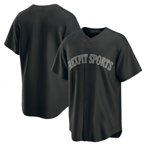 Maillot de baseball pour homme REXFIT SPORTS, manches courtes, polyester, boutons sur le devant, respirant, coupe classique, adulte, toutes saisons, maillot de basketball - Product Image 2