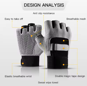 Fingerless Gym <b>Gloves</b> for Men & Women Breathable <b>Weight</b> Lifting <b>Gloves</b>, Anti-Slip Grip for Fitness & Workout Training - Product Image 1
