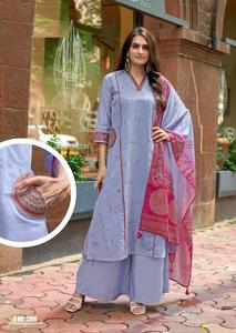 Barline Viscose Thread & Handwork <b>Kurti</b> with Vatican Bottom Barline Viscose Dupatta Pure chanderi Print - Product Image 6