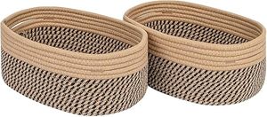 Customised Handwoven Cotton Woven Storage <b>Baskets</b> Empty Gift Bins for Closet <b>Shelves</b> Rope Toy Organizers - Product Image 6