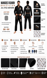 Kimono de BJJ para Adultos Mangoes Fashion, Tejido de Algodón Premium, Ligero, para Entrenamiento, Diseño de Logotipo Personalizado, Ropa de Artes Marciales para Hombre - Product Image 6