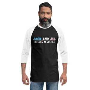 Camiseta Deportiva Unisex Legacy Maker de Manga 3/4 Raglán en Negro Oscuro/Blanco, Camiseta de Béisbol con Manga en Contraste, Informal, de Mezcla de Algodón, para Uso Diario - Product Image 1