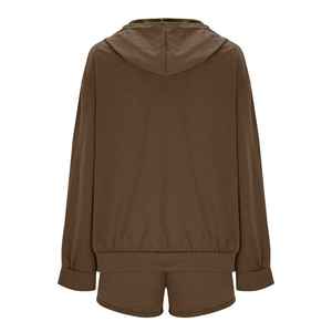 Custom Women's Hoodie And Jogger <b>Set</b> <b>Lounge</b> Wear Sweatshirt <b>Two</b> <b>Piece</b> Cotton Shorts <b>Set</b> Casual Sportswear Outfit - Product Image 3