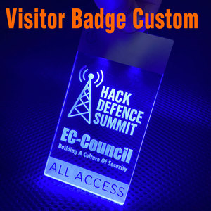 Visitor Badge Custom Premium <b>Rechargeable</b> <b>LED</b> <b>Light</b> Up Reusable Acrylic Visitor Badge with Logo for Reception Conference Event - Product Image 2