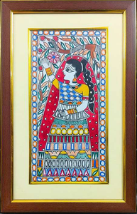 Pintura Metálica 3D Hecha a Mano de Mithila, Arte Folclórico Auténtico de Jharkand para Decoración del Hogar - Product Image 2