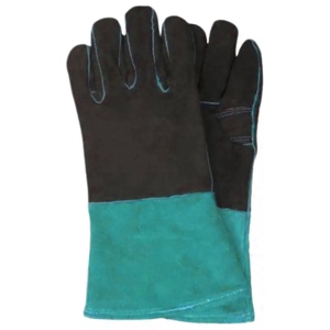 Gants de soudeur en cuir de vachette pleine fleur renforcés et robustes pour la construction, le soudage et la protection des paumes (équipement de sécurité pour soudeurs) - Product Image 2