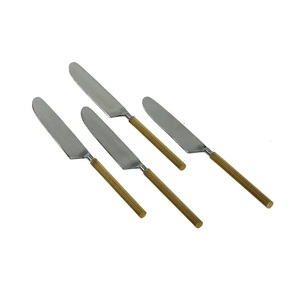 Ensemble de couteaux de table en acier inoxydable avec manche doré de luxe, couteau de table moderne pour hôtel, restaurant, mariage, fête, couverts - Product Image 6