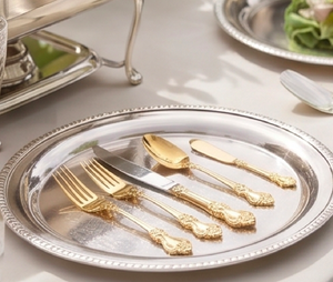 Ensemble de couverts en acier inoxydable doré de luxe - Design moderne et écologique pour des dîners élégants, des mariages et des restaurants - Product Image 5